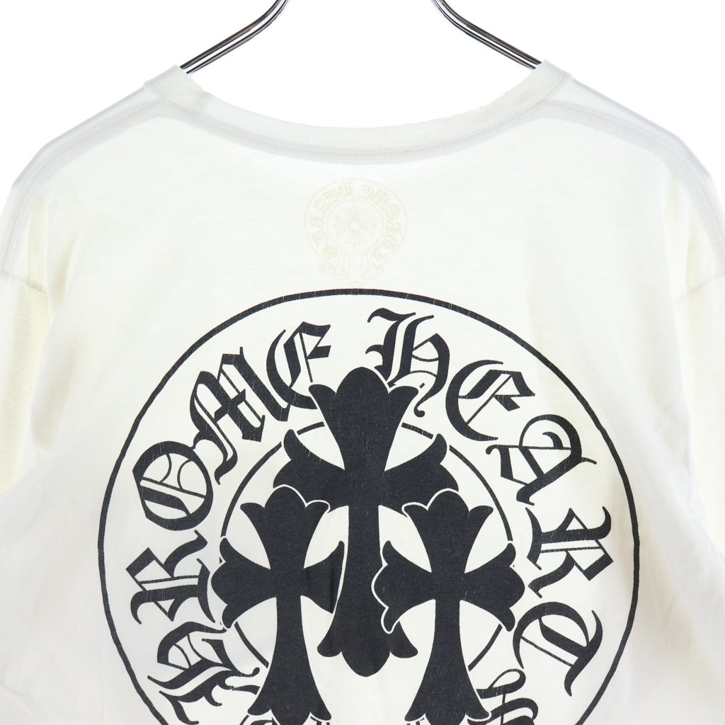 CHROME HEARTS(クロムハーツ) TRIPLE CROSS L/S Tee バックトリプルクロスプリント 長袖Tシャツカットソー ホワイト