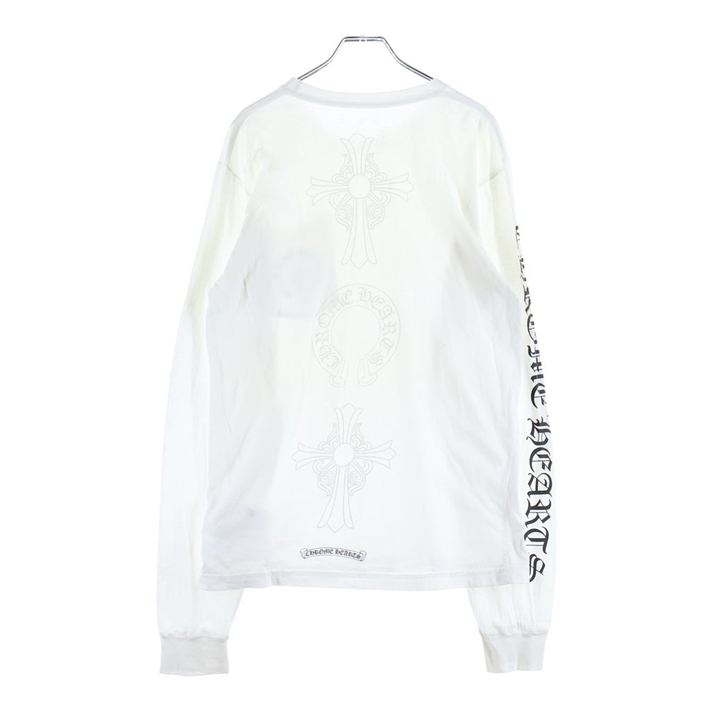 CHROME HEARTS(クロムハーツ) L/S CH Tee セメタリークロス ホースシュー アームプリント 長袖Tシャツカットソー ホワイト