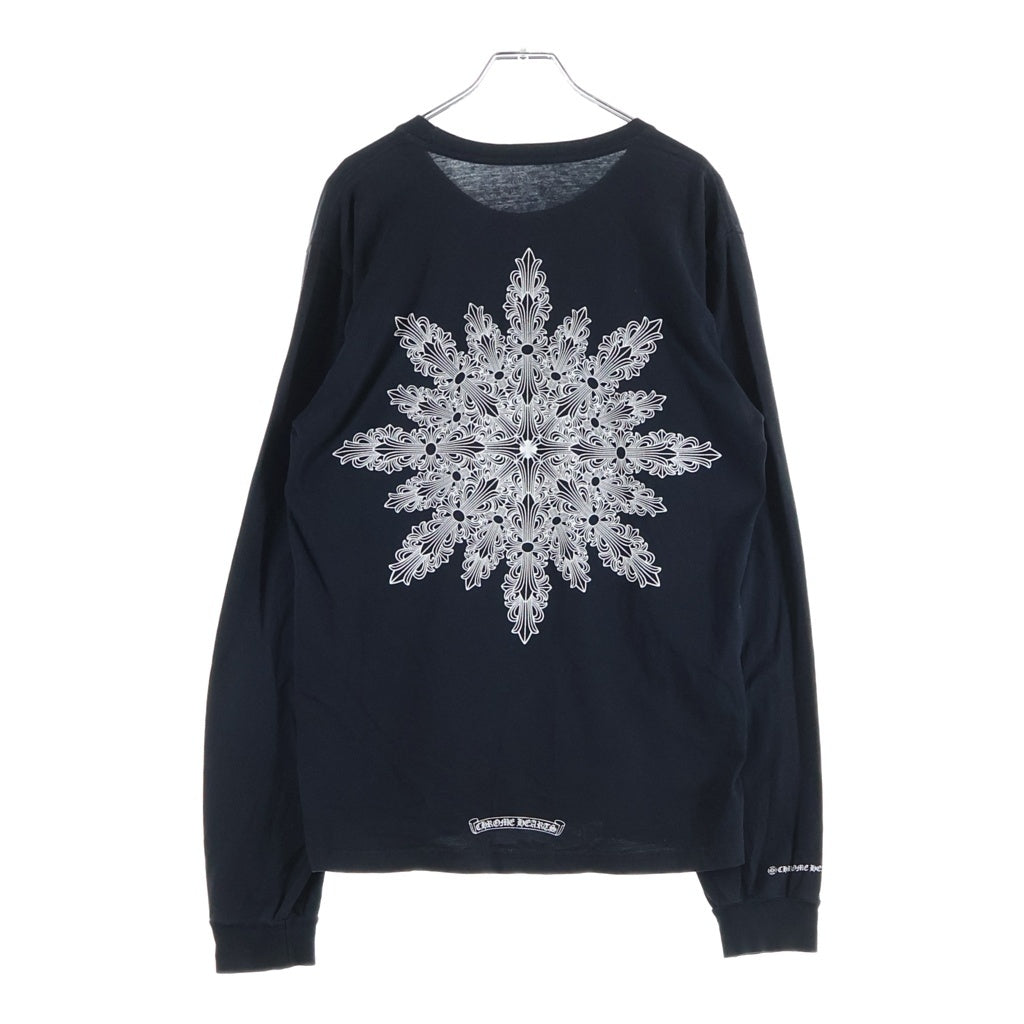 CHROME HEARTS(クロムハーツ) FLOLAL CROSS SNOW FLAKE L/S Tee フローラルクロス スノーフレーク 長袖Tシャツ ブラック