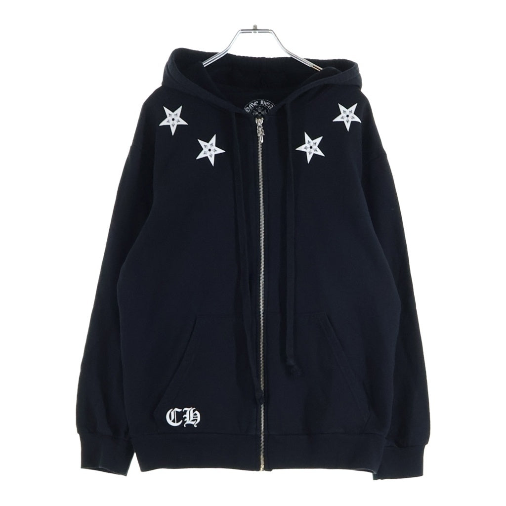 CHROME HEARTS(クロムハーツ) STAR SWTSHRT HD ZIP スタープリント ジップアップパーカー ブラック