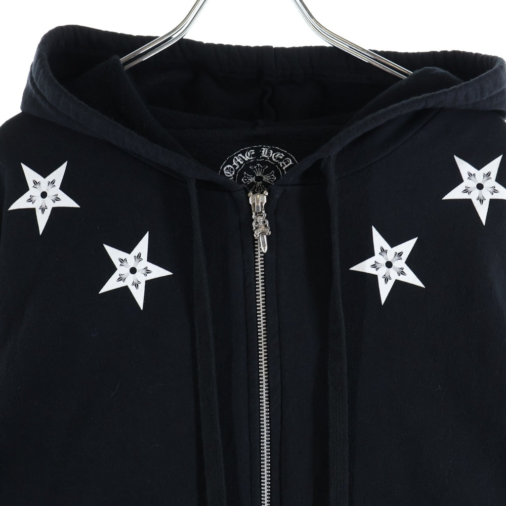 CHROME HEARTS(クロムハーツ) STAR SWTSHRT HD ZIP スタープリント ジップアップパーカー ブラック
