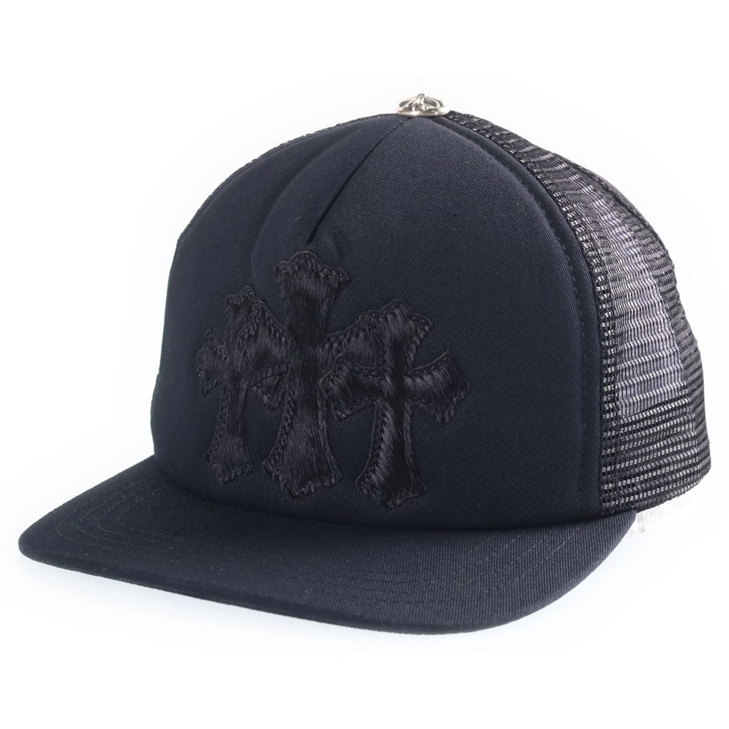 CHROME HEARTS(クロムハーツ) TRUCKER CAP トラッカーキャップ クロスパッチ ハラコ ブラック