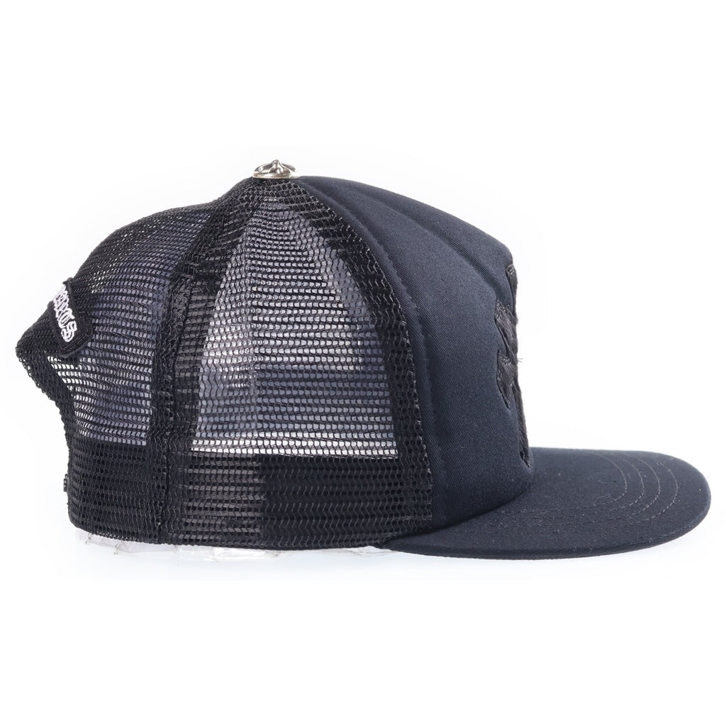 CHROME HEARTS(クロムハーツ) TRUCKER CAP トラッカーキャップ クロスパッチ ハラコ ブラック