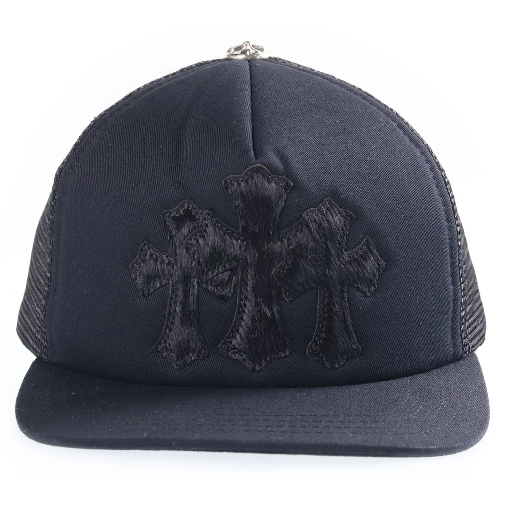 CHROME HEARTS(クロムハーツ) TRUCKER CAP トラッカーキャップ クロスパッチ ハラコ ブラック