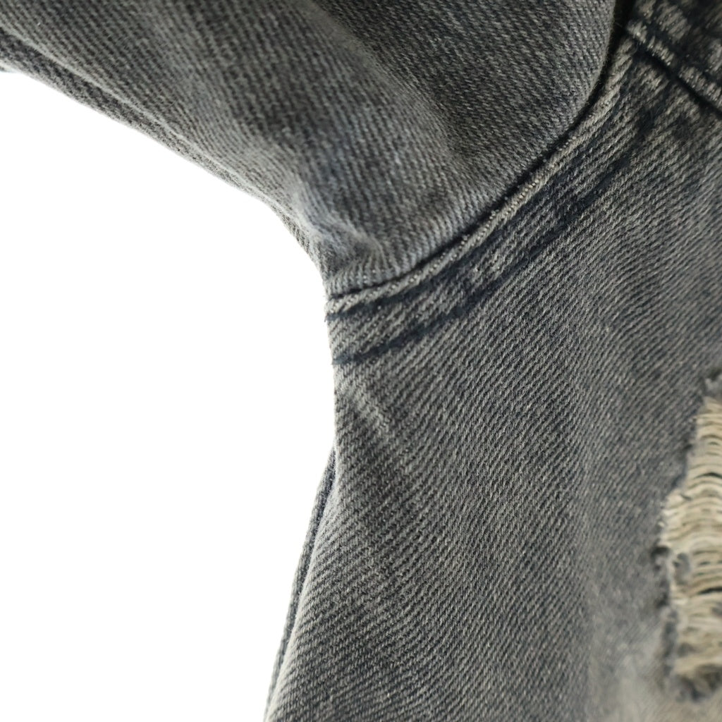 THUG CLUB(サグクラブ) Rover Denim Zip-Up Hoodie ローバーデニムジップアップフーディー ジャケット グレー TC24JK0202