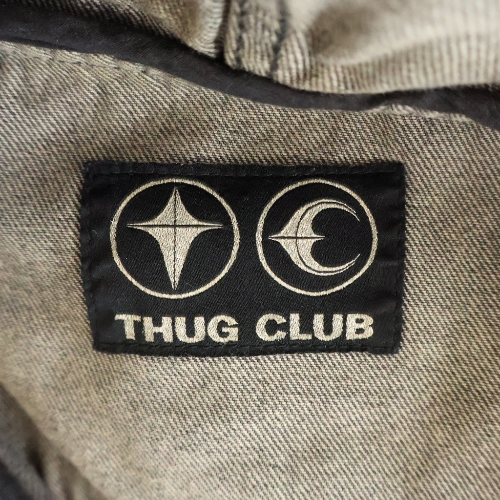 THUG CLUB(サグクラブ) Rover Denim Zip-Up Hoodie ローバーデニムジップアップフーディー ジャケット グレー TC24JK0202