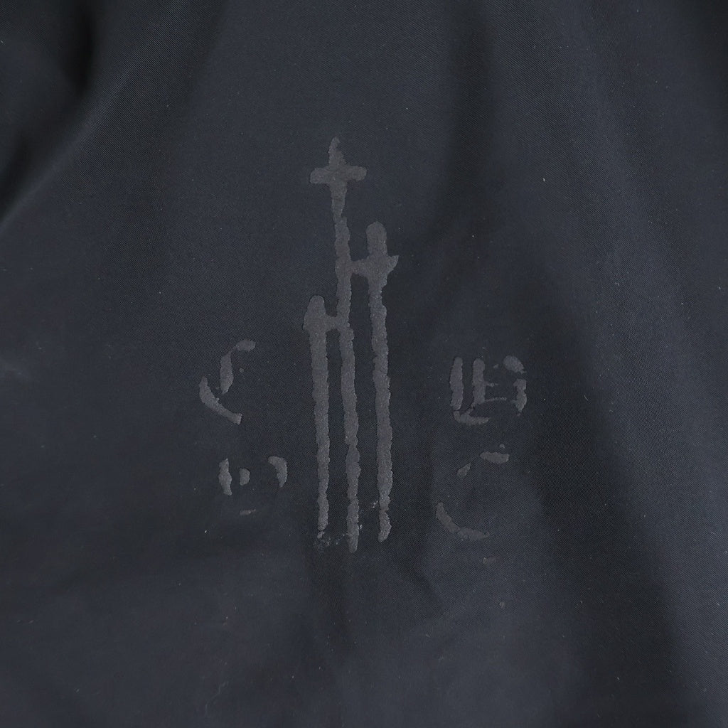 CHROME HEARTS(クロムハーツ) RIGGINS FBRC レタリングプリント クロスボールボタン ナイロンコーチジャケット ブラック