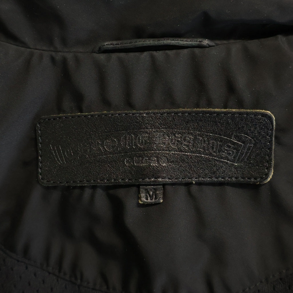 CHROME HEARTS(クロムハーツ) RIGGINS FBRC レタリングプリント クロスボールボタン ナイロンコーチジャケット ブラック