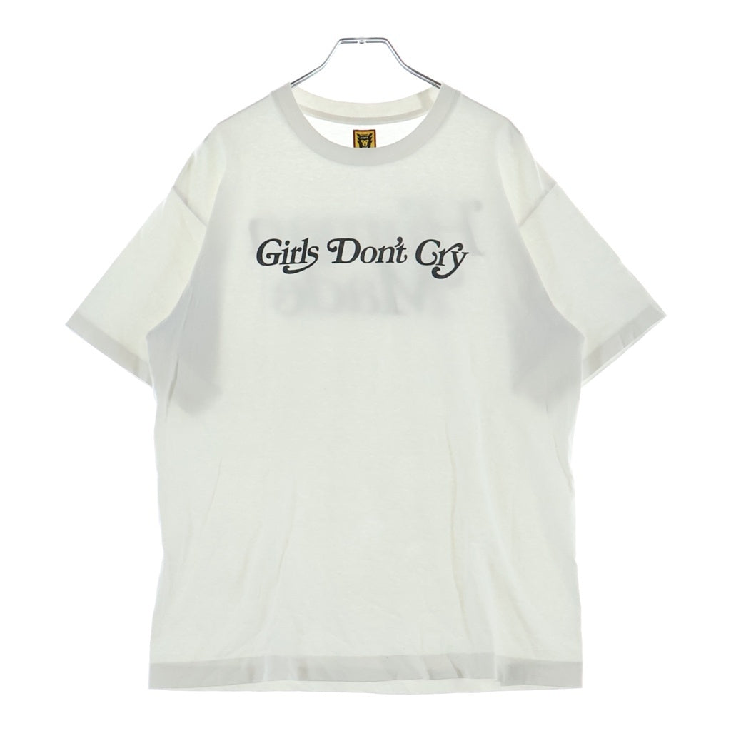 HUMAN MADE(ヒューマンメイド) ×Girls Don't Cry ガールズドントクライ ロゴデザイン クルーネック カットソー 半袖Tシャツ ホワイト