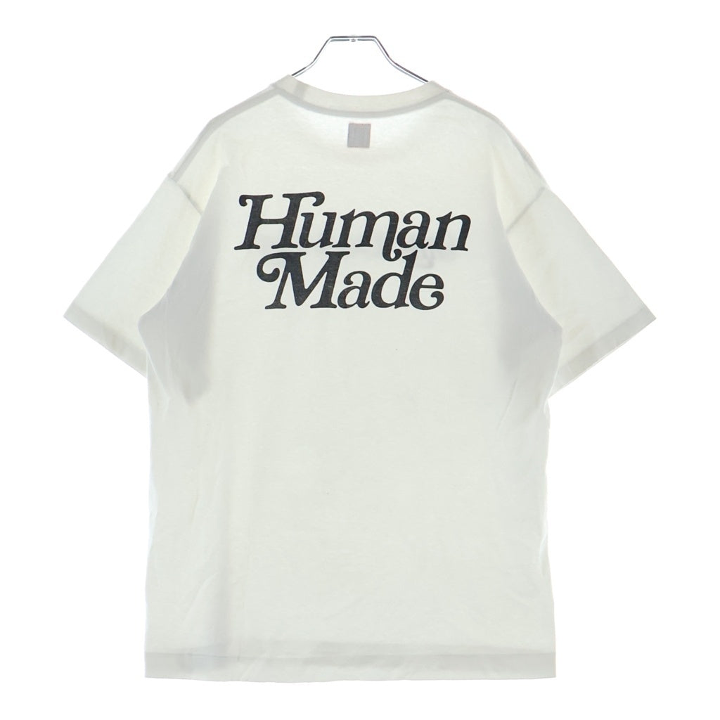 HUMAN MADE(ヒューマンメイド) ×Girls Don't Cry ガールズドントクライ ロゴデザイン クルーネック カットソー 半袖Tシャツ ホワイト