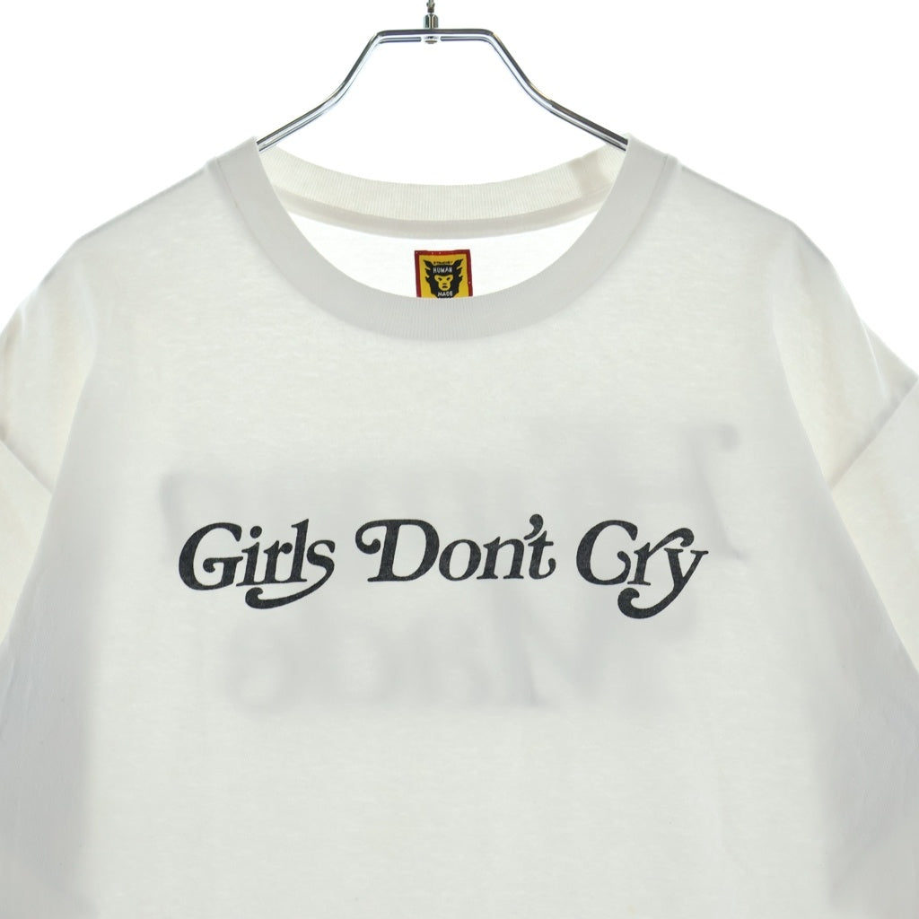 HUMAN MADE(ヒューマンメイド) ×Girls Don't Cry ガールズドントクライ ロゴデザイン クルーネック カットソー 半袖Tシャツ ホワイト