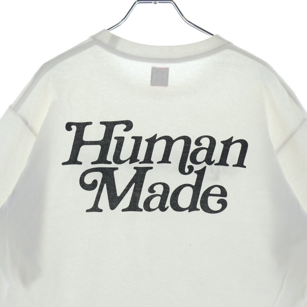 HUMAN MADE(ヒューマンメイド) ×Girls Don't Cry ガールズドントクライ ロゴデザイン クルーネック カットソー 半袖Tシャツ ホワイト