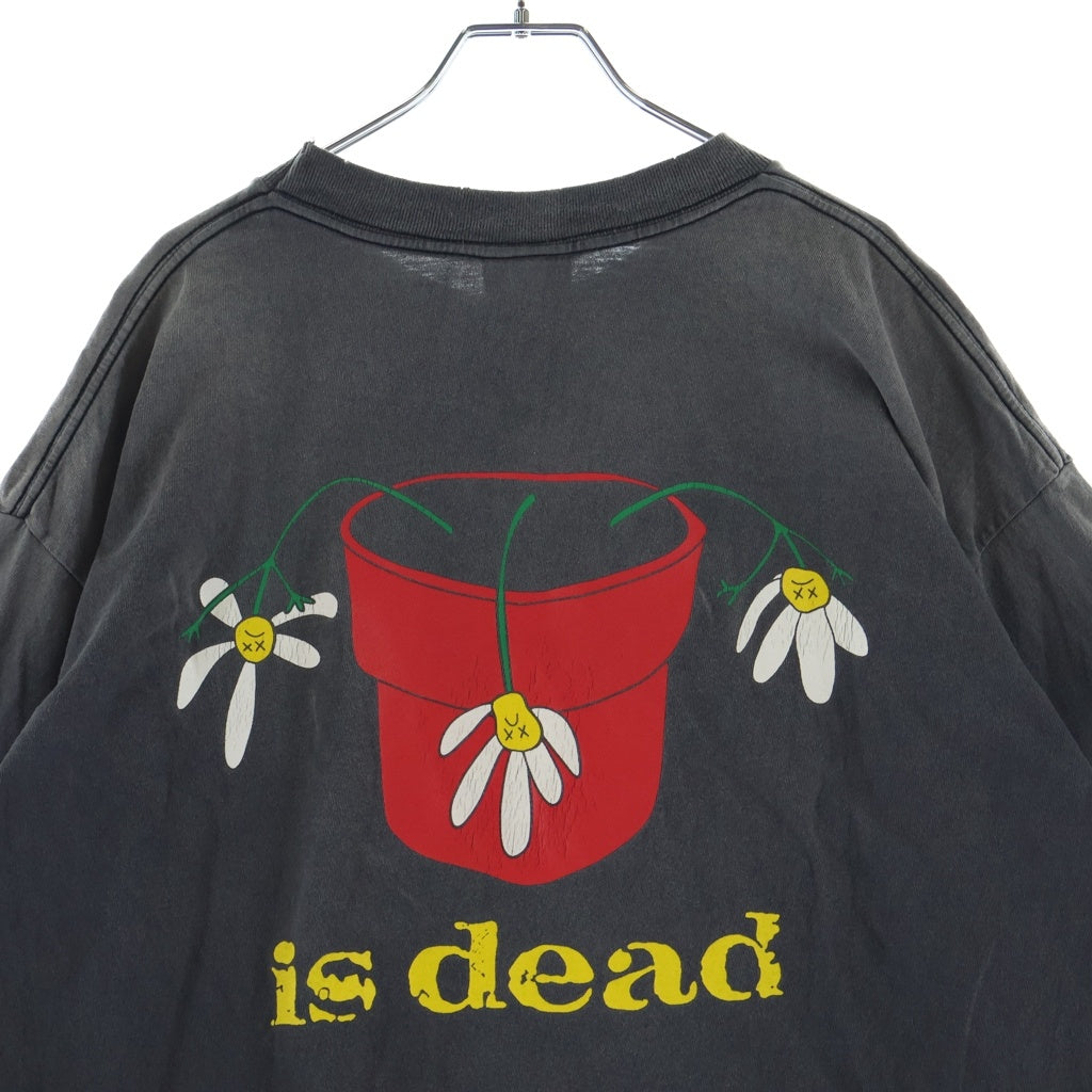 SAINT MICHAEL(セントマイケル) 25AW ×DE SS TEE DE LA SOUL デラソウル ヴィンテージ加工 プリント 半袖Tシャツ SM-HR1-0000-C18 ブラック