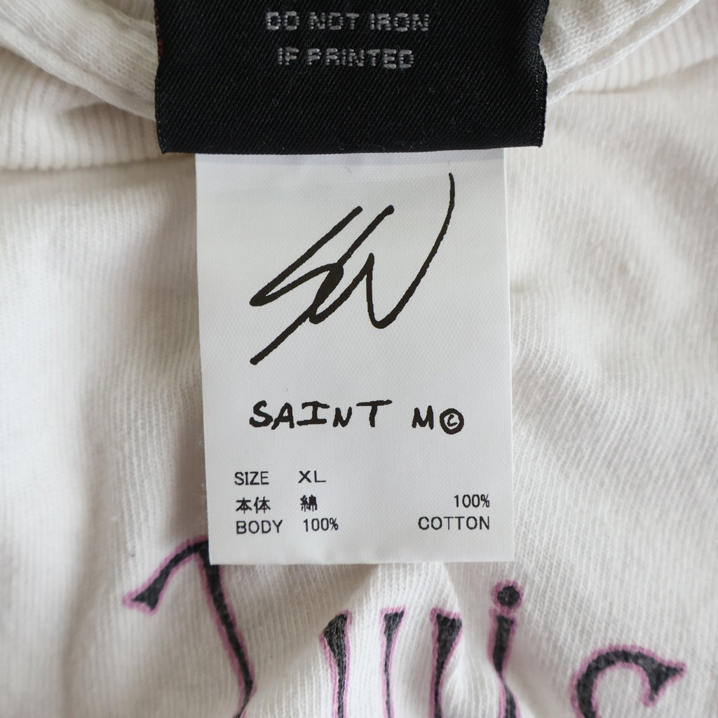 SAINT MICHAEL(セントマイケル) SW_SS T-SHIRT/TWISTED SAINT/WHT Sean Wotherspoon ショーン ウェザースプーン プリントTシャツ SM-MK8-0000-C09 ホワイト