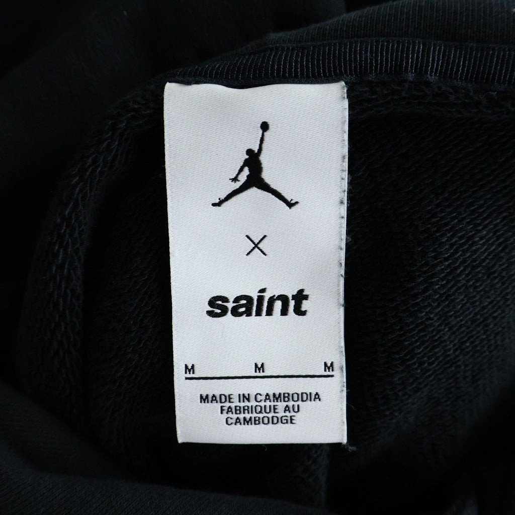 SAINT MICHAEL(セントマイケル) 26SS ×JORDAN M J SM FLC HOODIE / BLACK ジョーダン ウイングロゴプルオーバーパーカー SM-MK8-0000-J01 ブラック