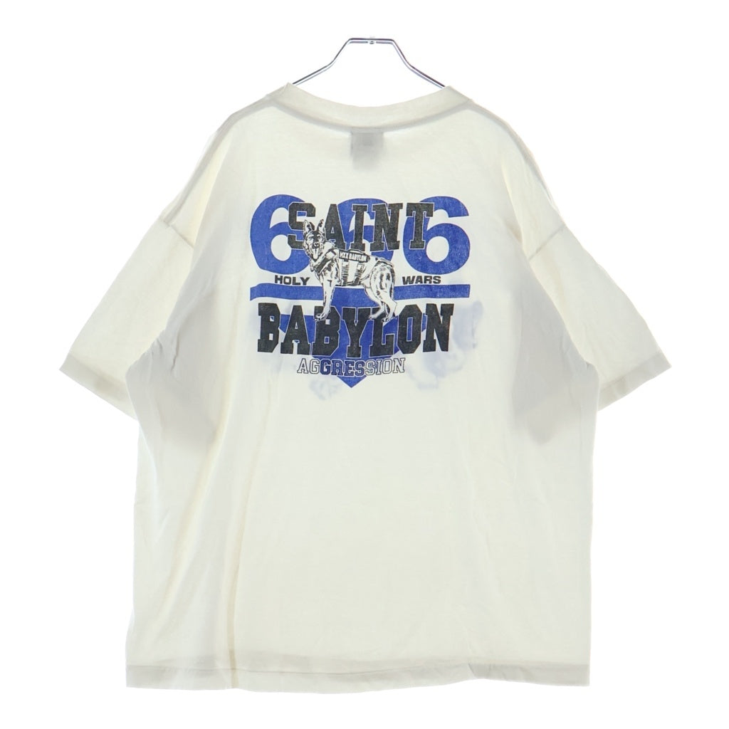 SAINT MICHAEL(セントマイケル) 25AW ×Babylon SAINT BABYLON Tee バビロン プリントTシャツ SM-HR1-0000-C48 ホワイト