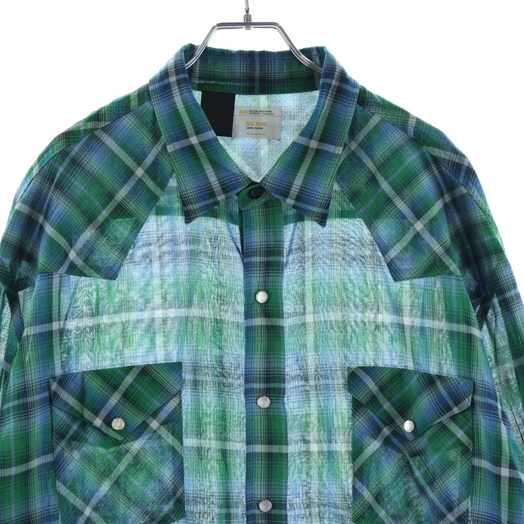 N.HOOLYWOOD(エヌハリウッド) x BIG MAC WESTERN SHIRT ビッグマック チェック ウエスタンシャツ 2261-SH61-014 グリーン