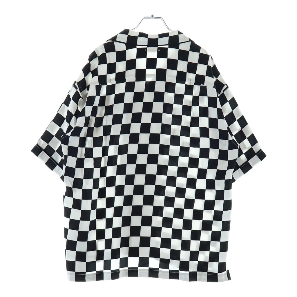 MINEDENIM(マインデニム) CU.Denim Checker flag S/S Open Collar SH チェック オープンカラーシャツ 2306-5001 ブラック/ホワイト