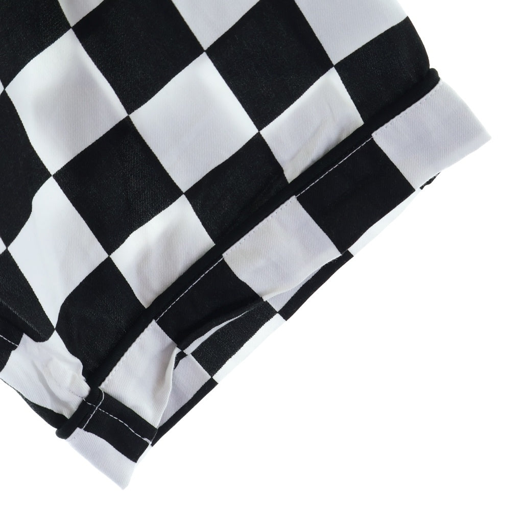 MINEDENIM(マインデニム) CU.Denim Checker flag S/S Open Collar SH チェック オープンカラーシャツ 2306-5001 ブラック/ホワイト