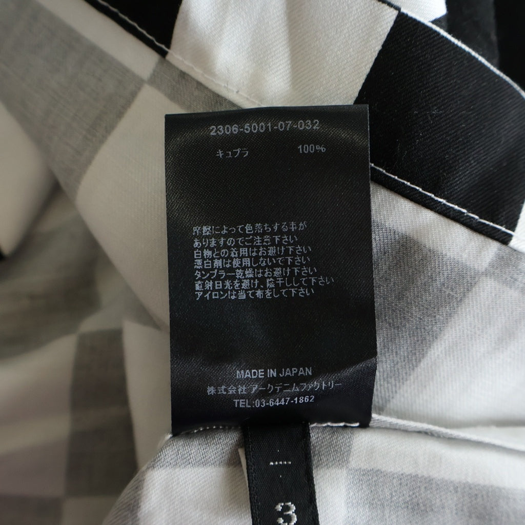 MINEDENIM(マインデニム) CU.Denim Checker flag S/S Open Collar SH チェック オープンカラーシャツ 2306-5001 ブラック/ホワイト