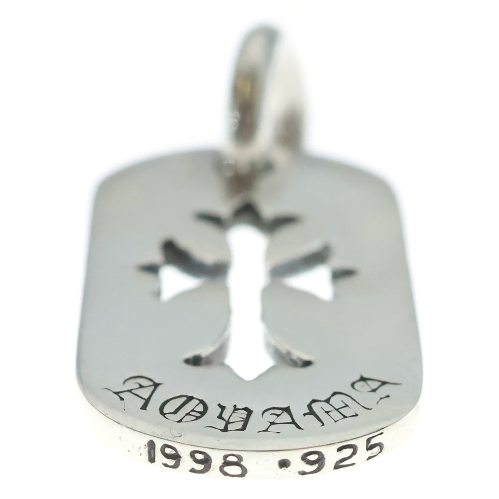 CHROME HEARTS(クロムハーツ) D TAG SML CO CRS 青山限定 カットアウトクロス ドッグタグ スモール ペンダントトップ シルバー