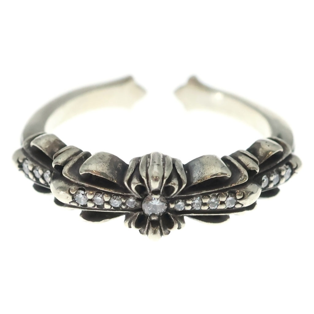 CHROME HEARTS(クロムハーツ) BABY CLSC P/DIA ベイビークラシックダブルフローラルクロスリング PAVEダイヤ シルバー