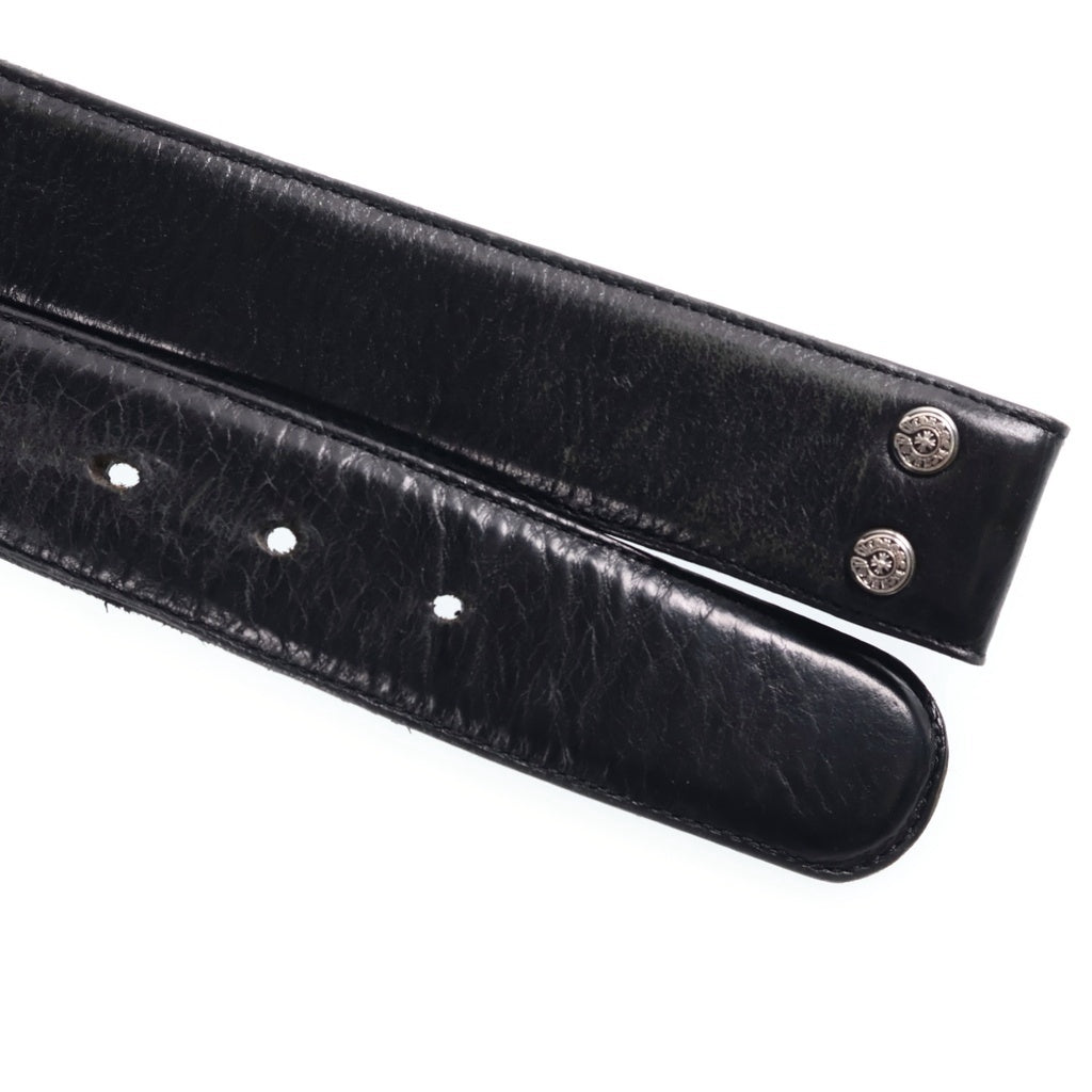 CHROME HEARTS(クロムハーツ) 1.5 STRAP 1.5インチ ホースシューリベッツ レザーベルトストラップ ブラック