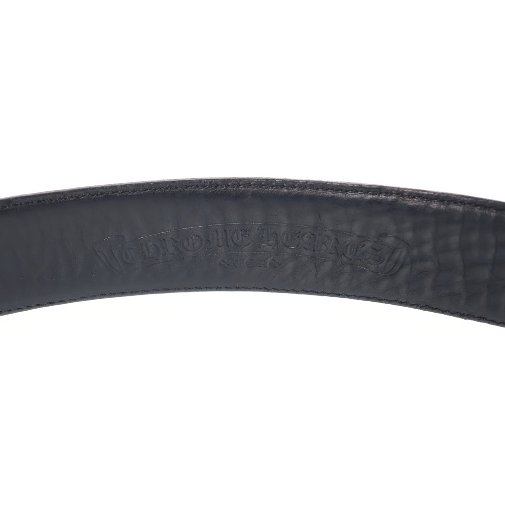 CHROME HEARTS(クロムハーツ) 1.5 STRAP 1.5インチ ホースシューリベッツ レザーベルトストラップ ブラック