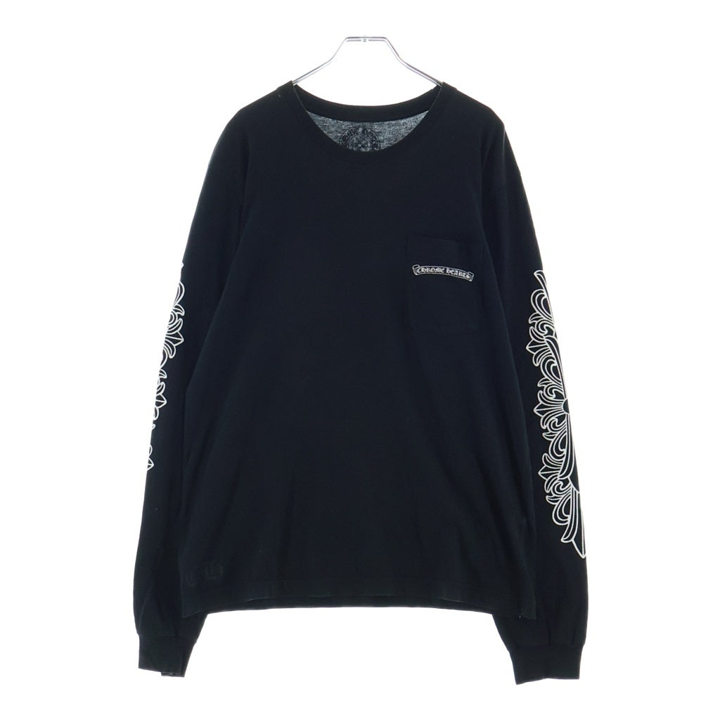 CHROME HEARTS(クロムハーツ) DBL FLRL EYE CHART L/S TEE ダブルフローラル アイチャートプリント長袖Tシャツ ブラック