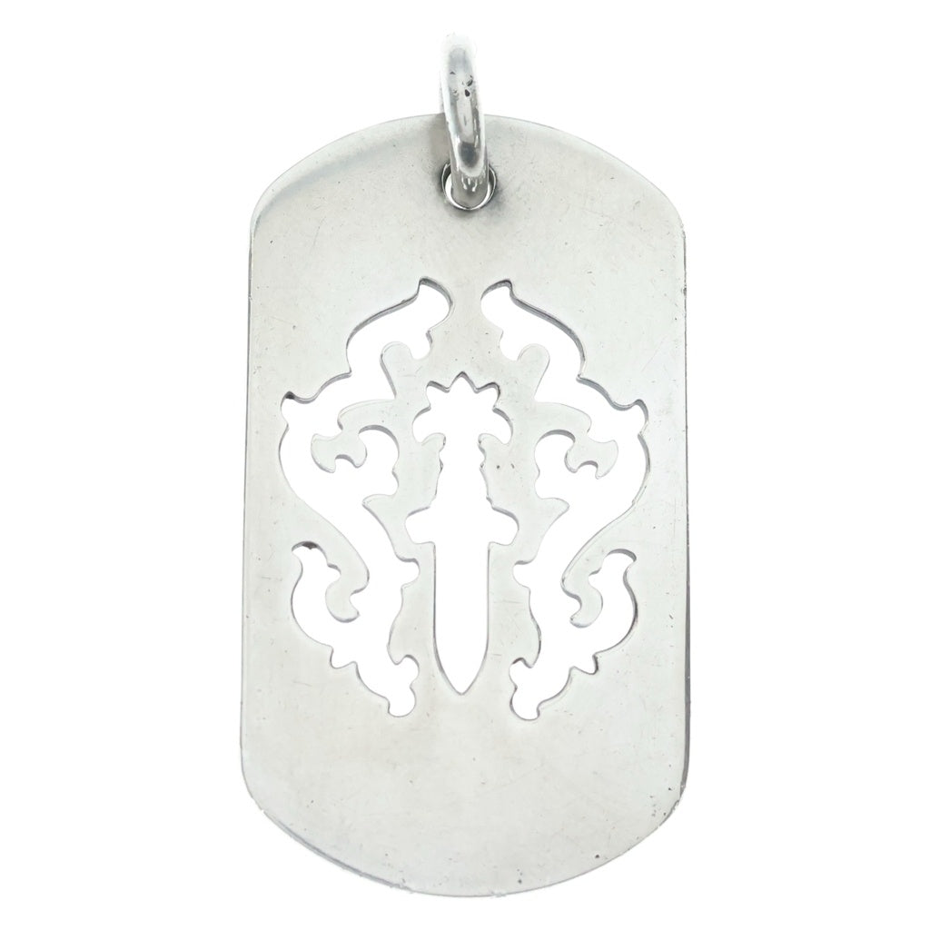 CHROME HEARTS(クロムハーツ) D TAG LRG DAGGER ヴァインダガーカットアウトドッグタグ ラージ ペンダントトップ シルバー BCA240