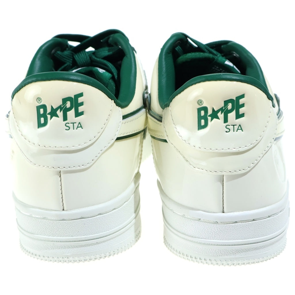 A BATHING APE(アベイシングエイプ) BAPE STR Patent Leather Sneakers ベイプスター パテントレザースニーカー 0ZXSHW291017K ホワイト/グリーン レディース