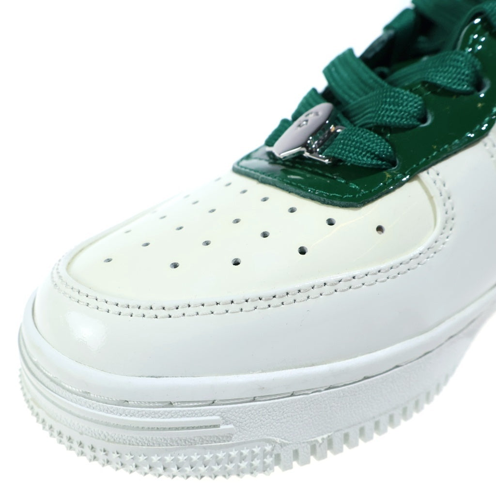 A BATHING APE(アベイシングエイプ) BAPE STR Patent Leather Sneakers ベイプスター パテントレザースニーカー 0ZXSHW291017K ホワイト/グリーン レディース