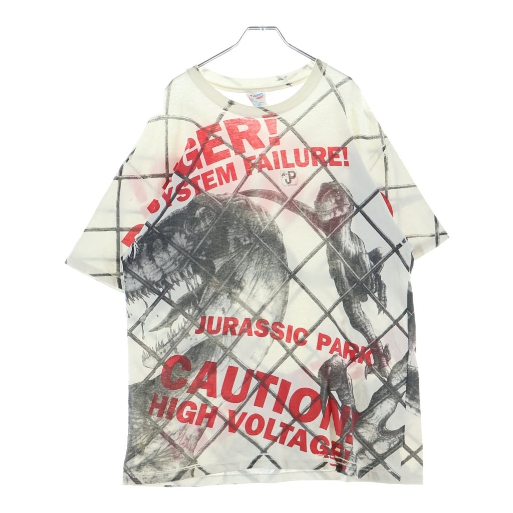 VINTAGE(ヴィンテージ) 90s JURASSIC PARK プリント半袖Tシャツカットソー ホワイト