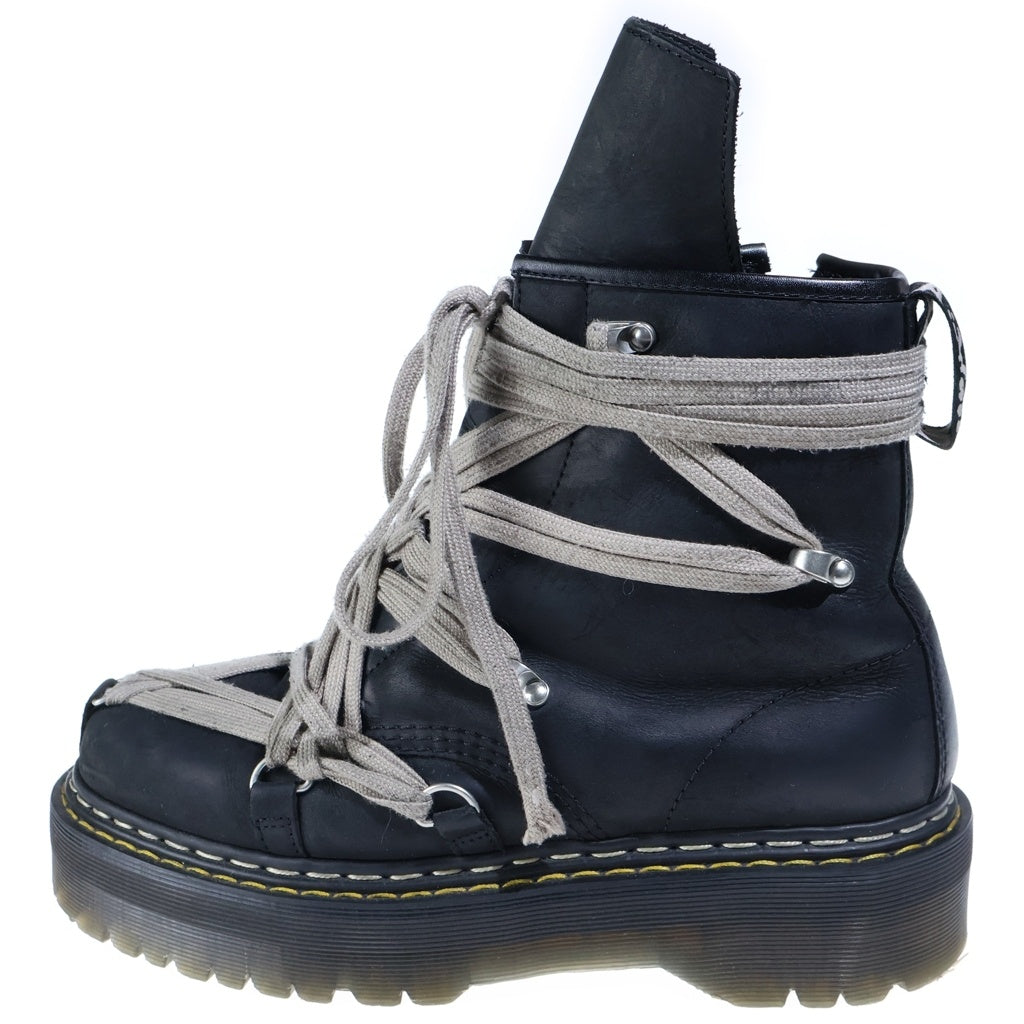 Rick Owens(リックオウエンス) ×Dr.Martens 1460 Quad Sole Mega Lace Boot ドクターマーチン メガレース サイドジップ ハイカットブーツ ブラック 41818001