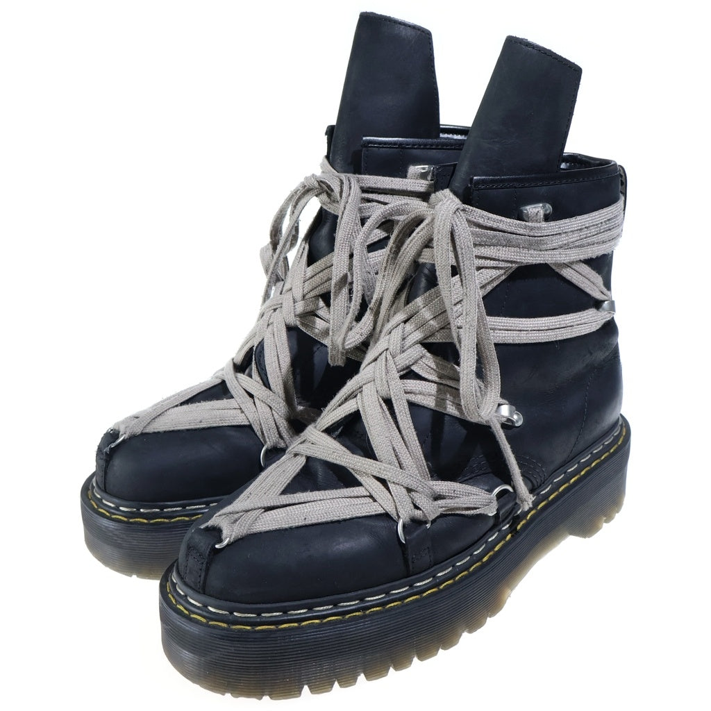 Rick Owens(リックオウエンス) ×Dr.Martens 1460 Quad Sole Mega Lace Boot ドクターマーチン メガレース サイドジップ ハイカットブーツ ブラック 41818001