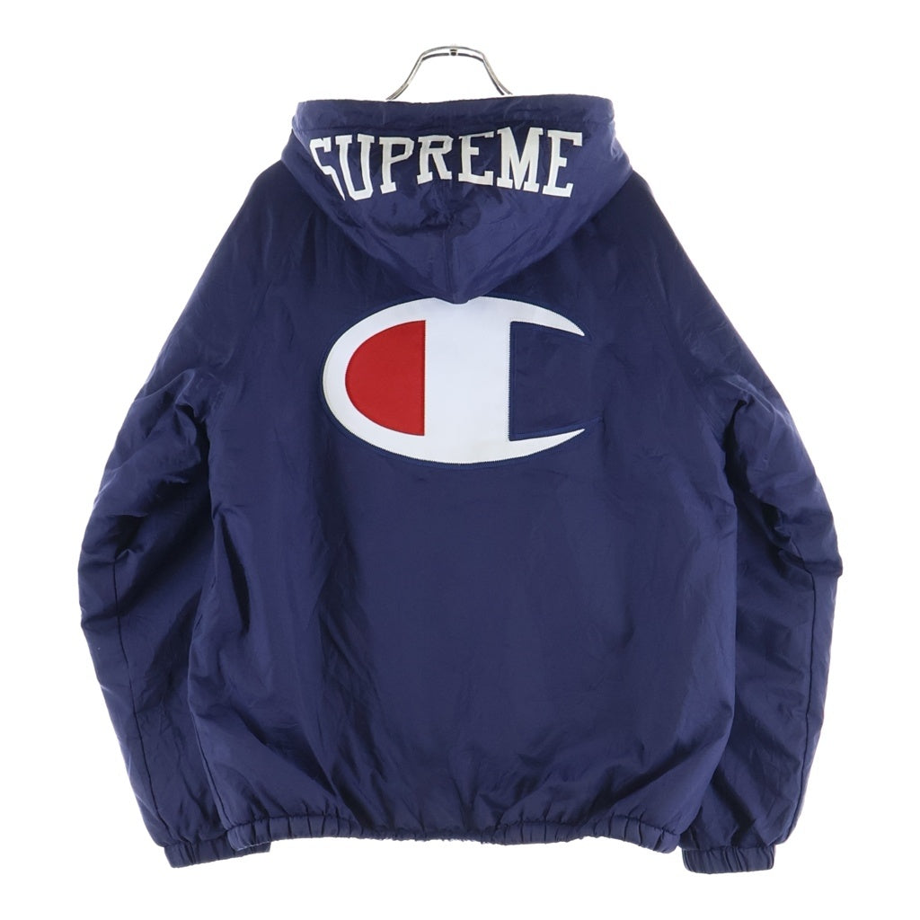 SUPREME(シュプリーム) ×Champion 17AW Sherpa Lined Hooded Jacket シェルパ ラインド フーデッド ジャケット ネイビー