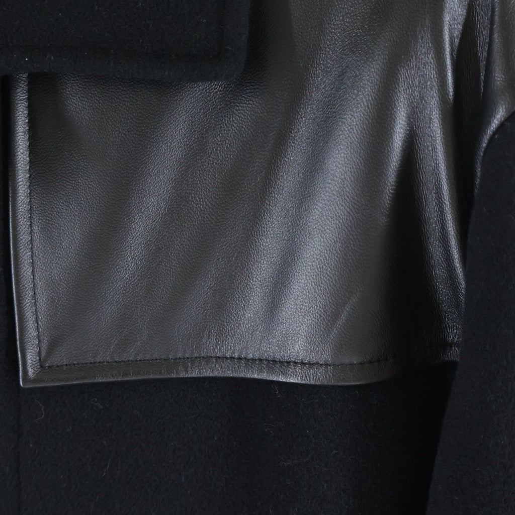 BOTTEGA VENETA(ボッテガヴェネタ) 19AW レザー切替ウールジャケット EPBV-19-1454 ブラック