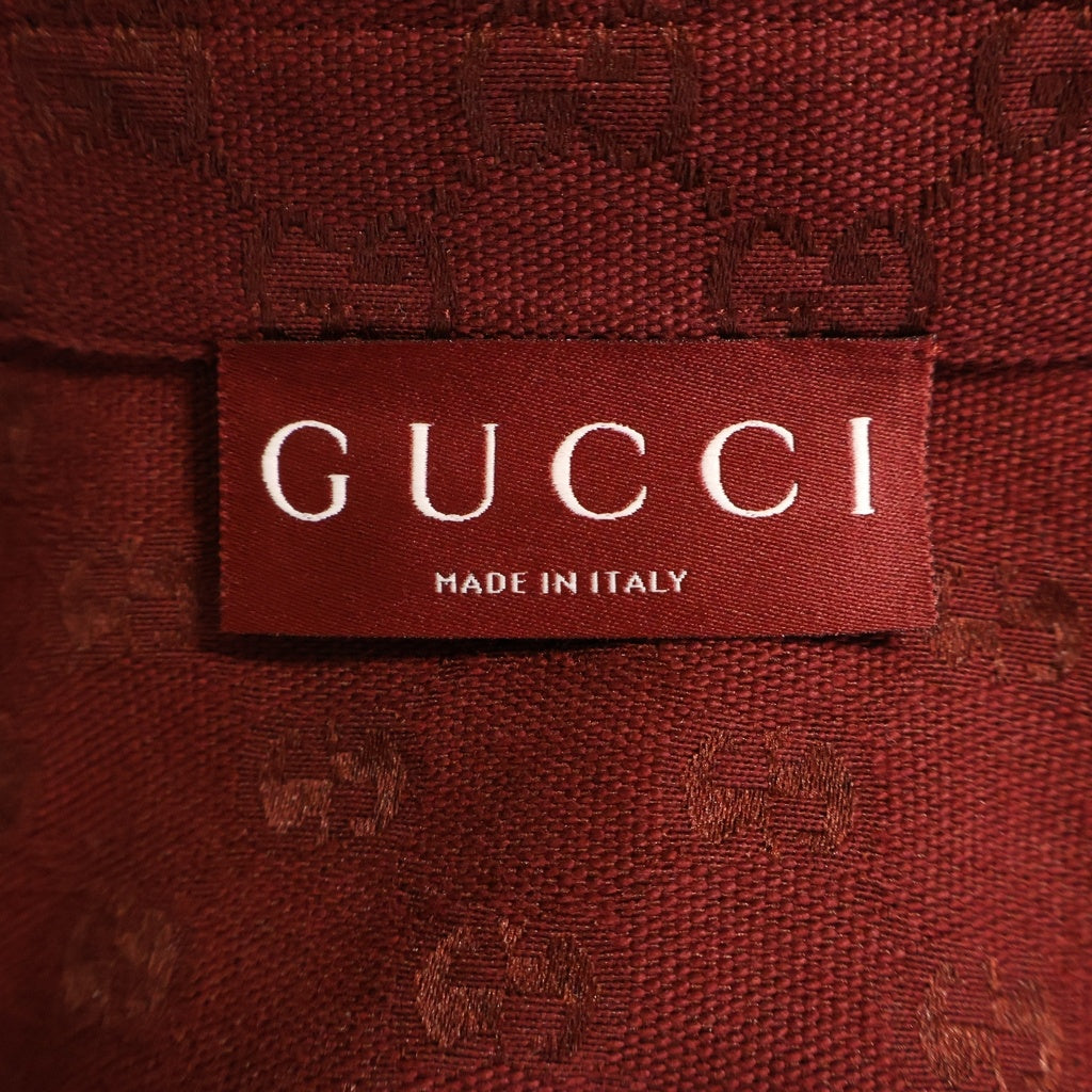 GUCCI(グッチ) GGキャンバス コットン長袖シャツ 総柄ロゴ 794906 ZAF4S レッド