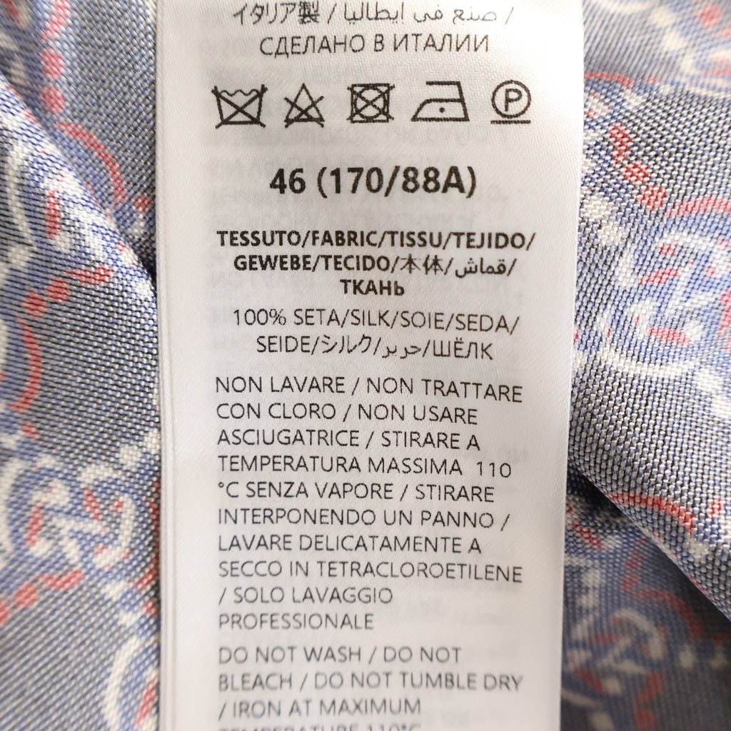 GUCCI(グッチ) Monogram Silk Shirt GG モノグラム シルク 半袖シャツ 総柄ロゴ 794907 ZAQ9H ブルー