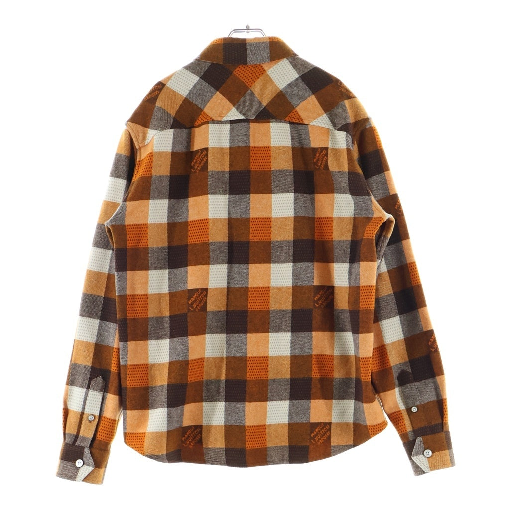 LOUIS VUITTON(ルイヴィトン) 24AW ロングスリーブフランネル 長袖シャツ RM242M MJS HRS63W ブラウン/オレンジ