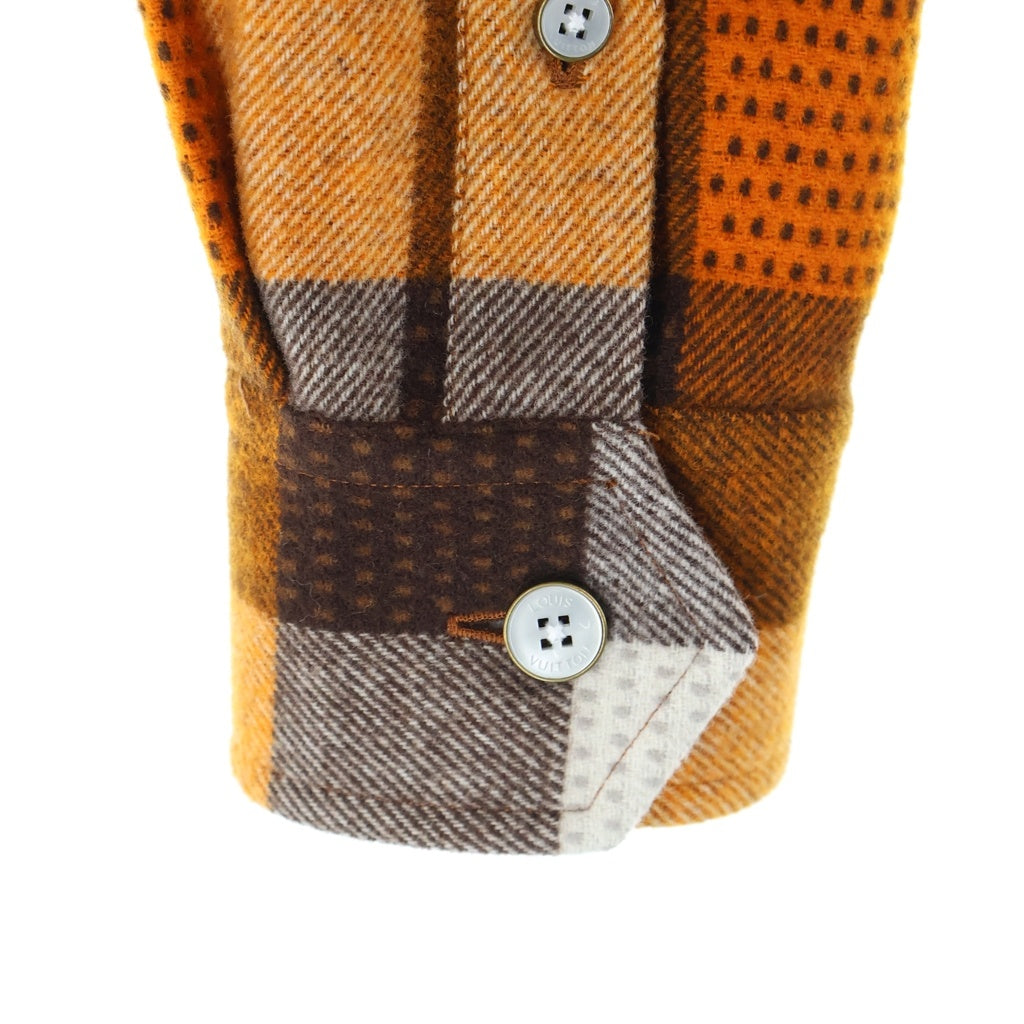 LOUIS VUITTON(ルイヴィトン) 24AW ロングスリーブフランネル 長袖シャツ RM242M MJS HRS63W ブラウン/オレンジ