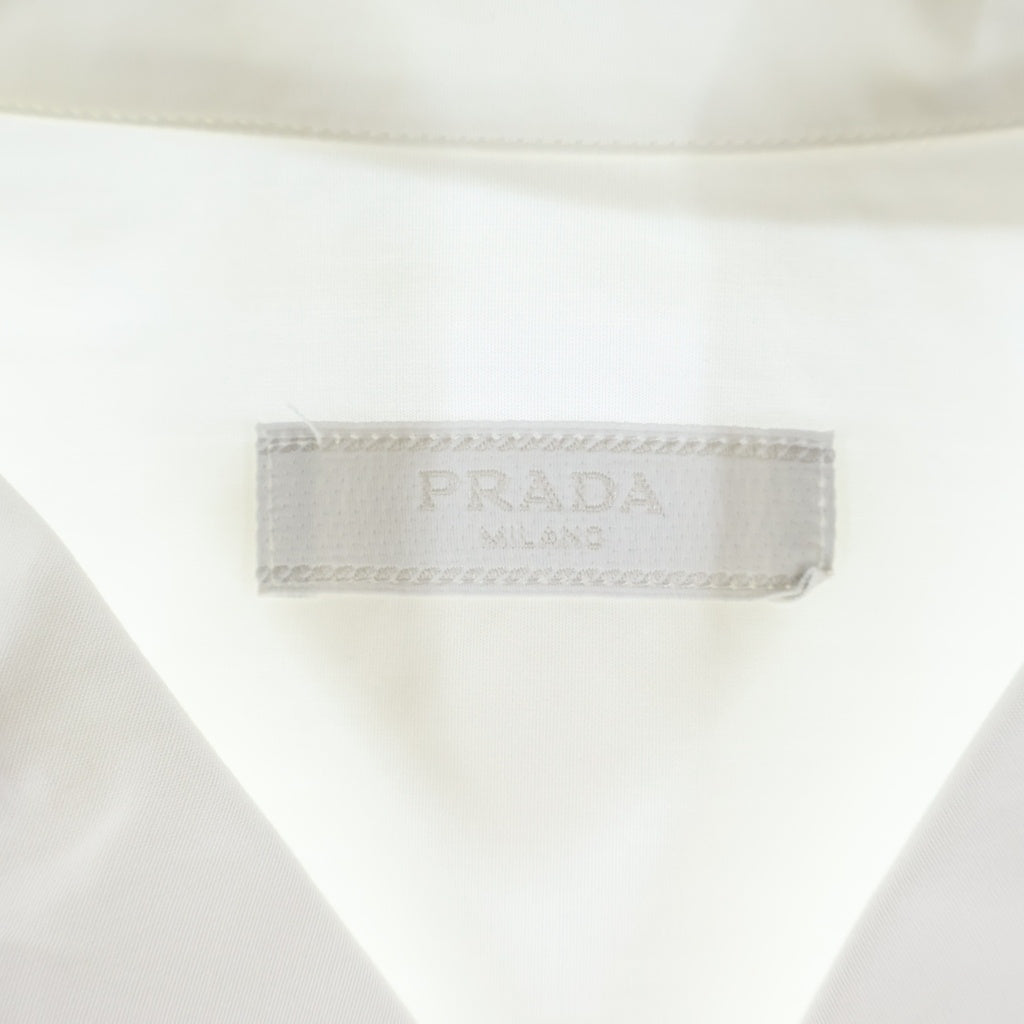 PRADA(プラダ) 23SS フローラルデザイン コットン 長袖シャツ UCN542 ホワイト