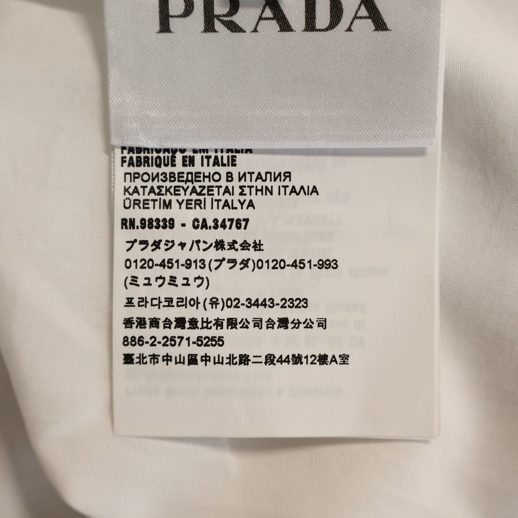 PRADA(プラダ) 23SS フローラルデザイン コットン 長袖シャツ UCN542 ホワイト