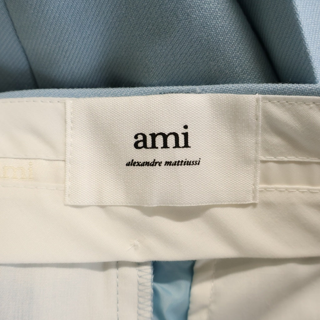 AMI Alexandre Mattiussi(アミアレクサンドルマテュッシ) STRAIGHT FIT TROUSERS ストレート フィット トラウザーズ パンツ AHTR508 ブルー