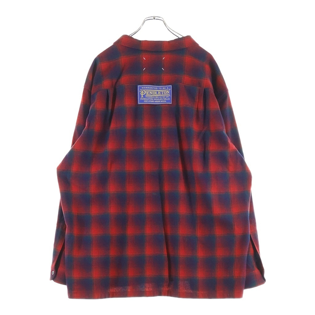 Maison Margiela(メゾンマルジェラ) 23AW PENDLETON ペンドルトン チェック長袖シャツ S67DT0010 レッド/ブラック