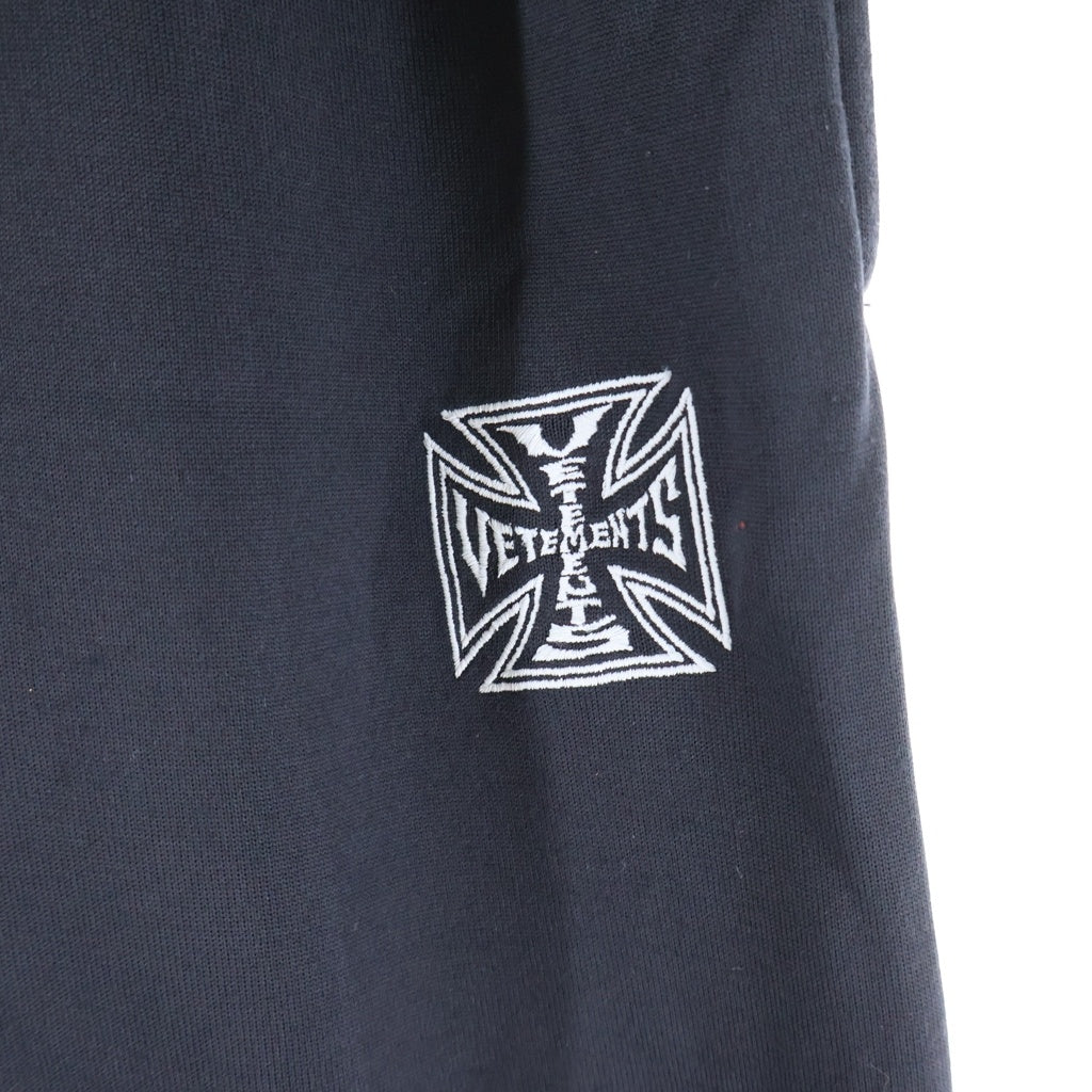 VETEMENTS(ヴェトモン) 26SS BIKER CROSS TAPE TRACK PANTS バイカークロステープトラックパンツ ブラック