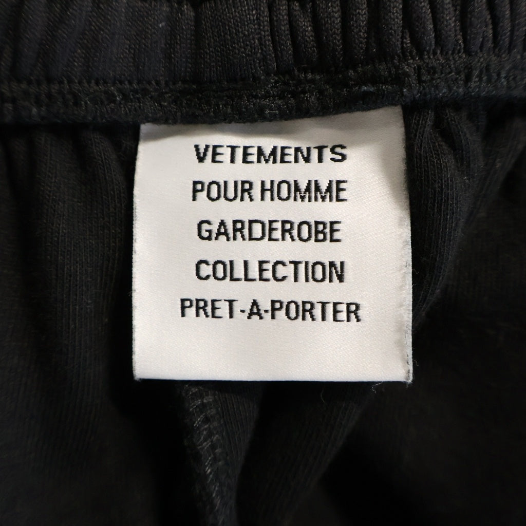 VETEMENTS(ヴェトモン) 26SS BIKER CROSS TAPE TRACK PANTS バイカークロステープトラックパンツ ブラック