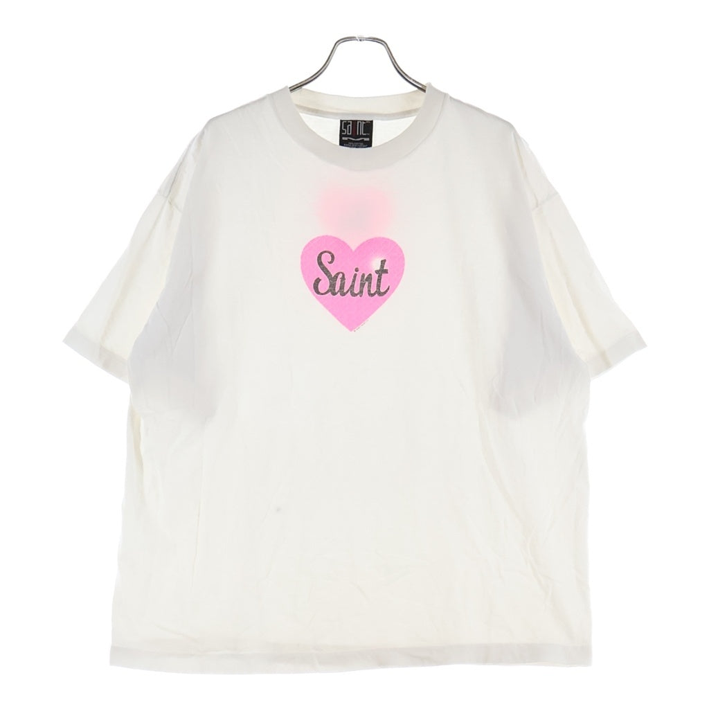 SAINT MICHAEL(セントマイケル) 25SS Heart Saint Print Tee 半袖Tシャツカットソー SM-HR1-0000-019 ホワイト