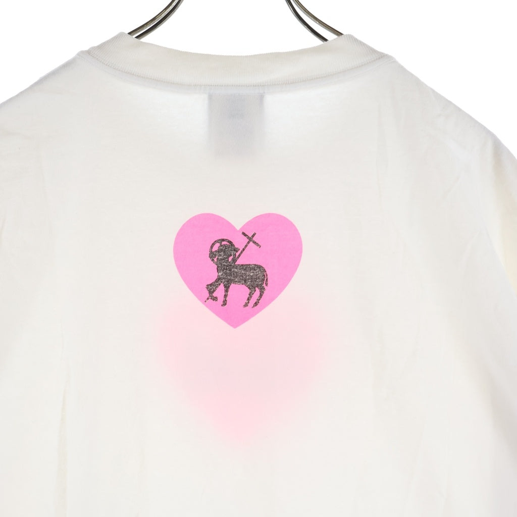 SAINT MICHAEL(セントマイケル) 25SS Heart Saint Print Tee 半袖Tシャツカットソー SM-HR1-0000-019 ホワイト