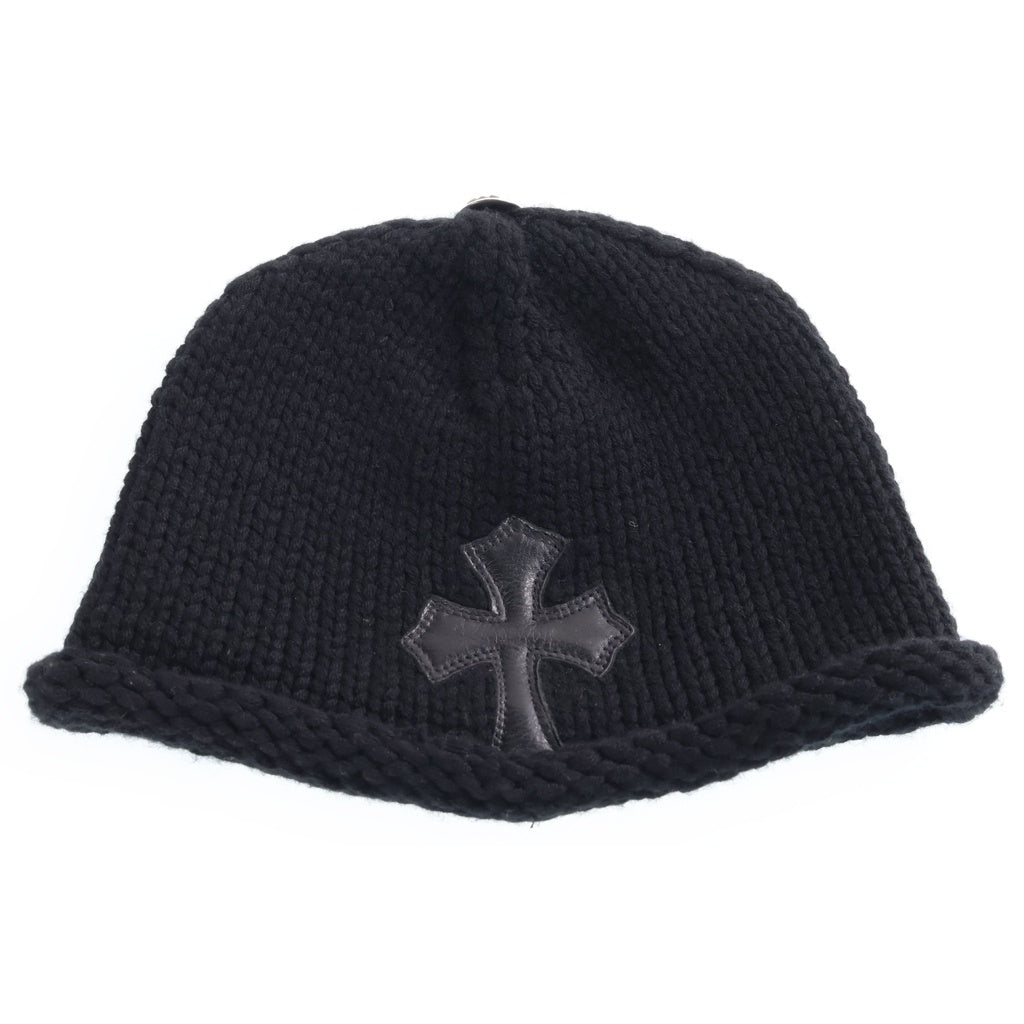 CHROME HEARTS(クロムハーツ) OLD BEANIE CASH CROSS PATCH オールド クロスパッチ付き カシミヤビーニー ニット帽子 ブラック